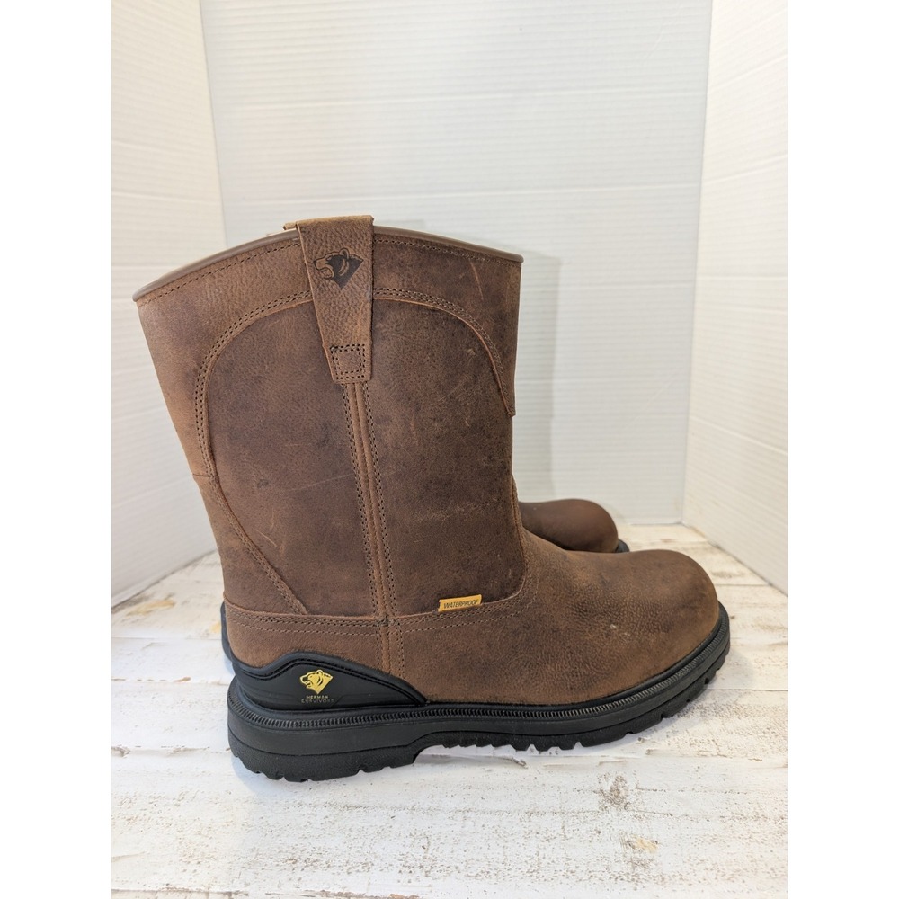 Herman Survivors Men's Bison Waterproof Pull On Steel Toe Work Boots Brown Sz 12